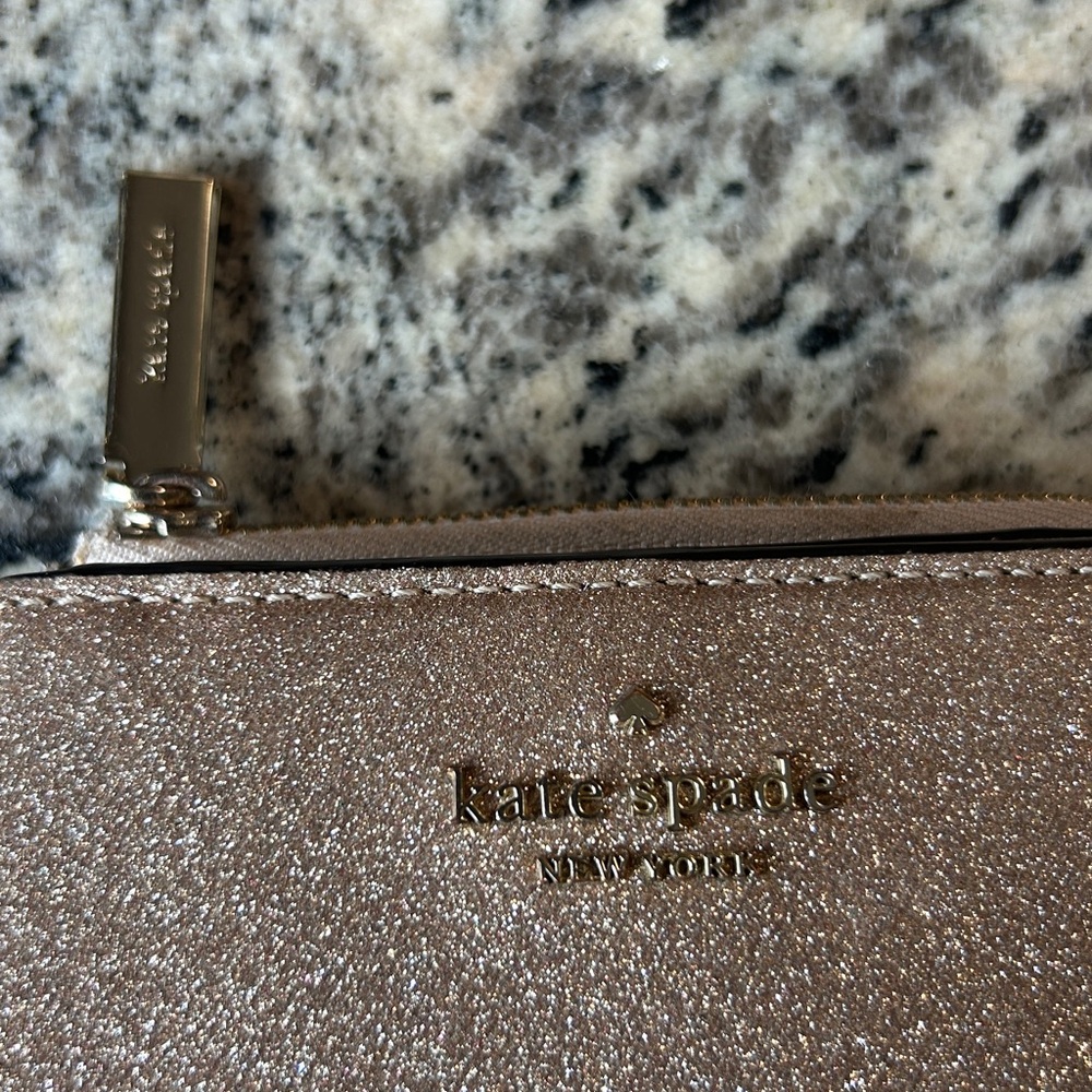 Kate Spade Gold Bid-fold Glitter Wallet - Picture 5 of 12